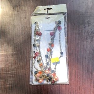 Chain Necklace with round and hexagonal beads